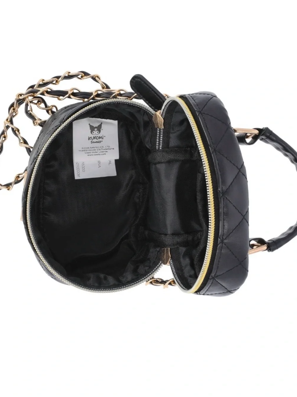 Sanrio Kuromi Girls Quilted Faux Leather Mini Crossbody Bag